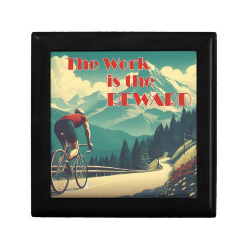The Work Is The Reward Cyclist Mountains Gift Box