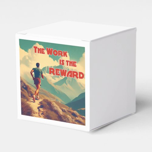 The Work Is The Reward Runner Mountains Favor Boxes