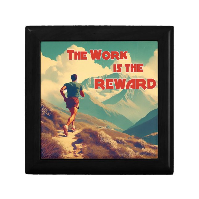 The Work Is The Reward Runner Mountains Gift Box (Front)