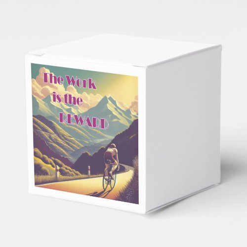 The Work Is The Reward Woman Cyclist Mountains Favor Boxes