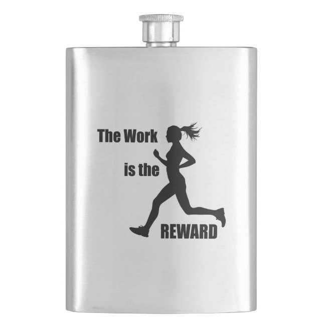 The Work Is The Reward Woman Runner Flask (Front)