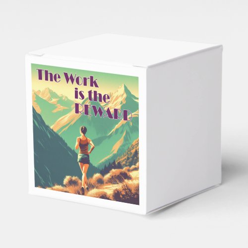 The Work Is The Reward Woman Runner Mountains Favor Boxes