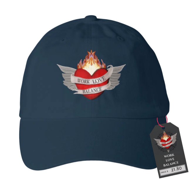the WORK LOVE BALANCE red script lettering trucker Hat (Creator Uploaded)
