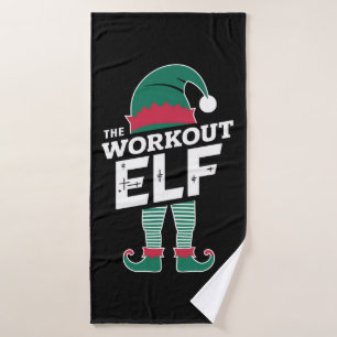 The Workout Elf Group Matching Family Christmas  Bath Towel