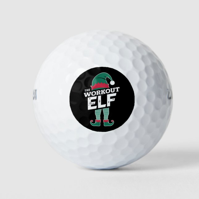The Workout Elf Group Matching Family Christmas  Golf Balls (Front)