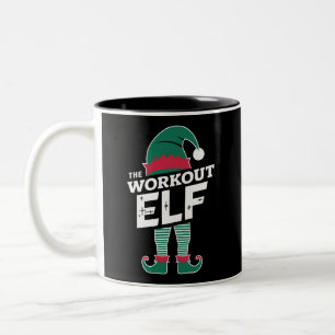 The Workout Elf Group Matching Family Christmas  Two-Tone Coffee Mug