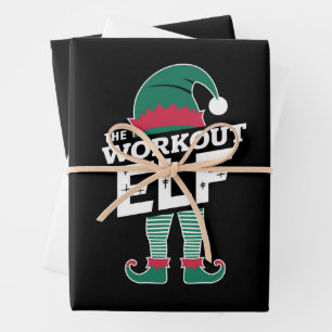 The Workout Elf Group Matching Family Christmas Wrapping Paper Sheets
