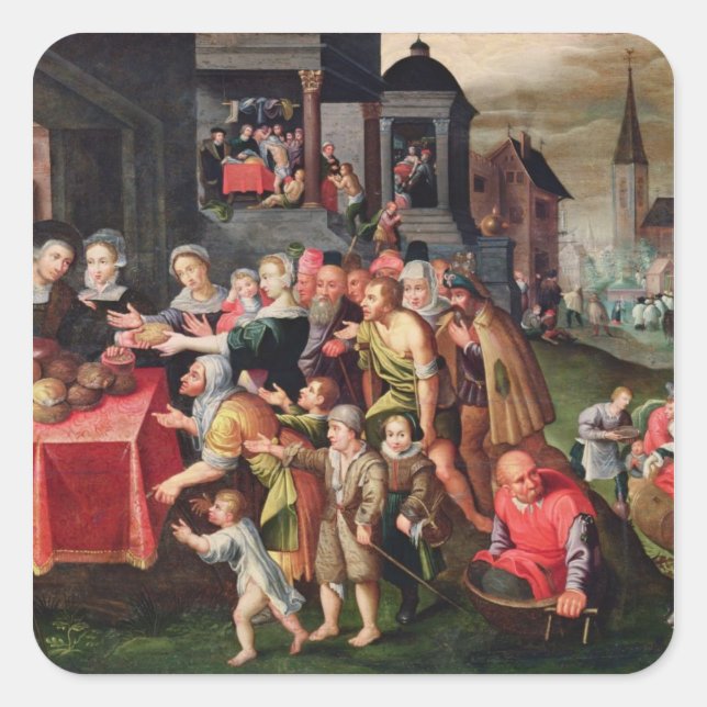 The Works of Mercy Square Sticker (Front)