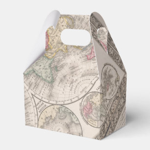 The world 1860 - Eastern & Western hemispheres Favor Boxes