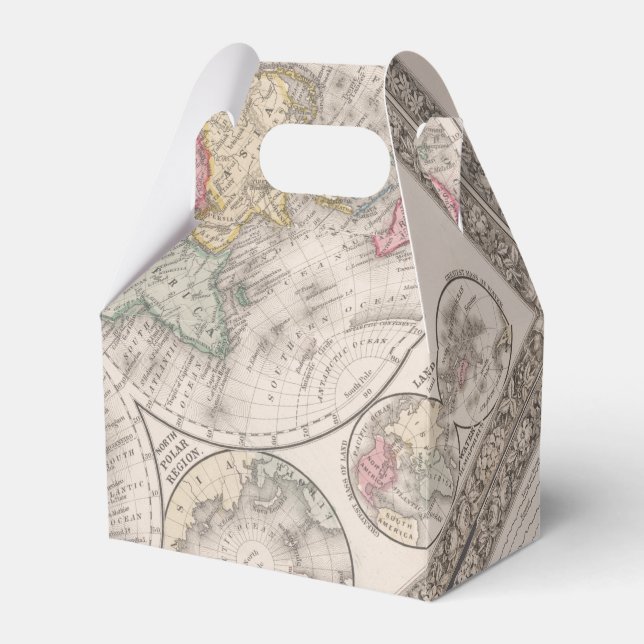 The world 1860 - Eastern & Western hemispheres Favor Boxes (Front Side)