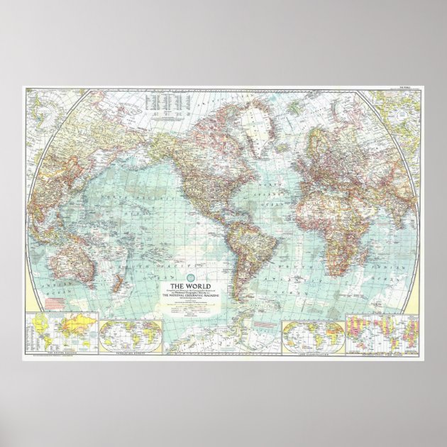 The World 1957 Detailed MAP Poster Zazzle   The World 1957 Detailed Map Poster Rcd9700b32eab44ac98536b1296260cc6 Icb5 8byvr 630 