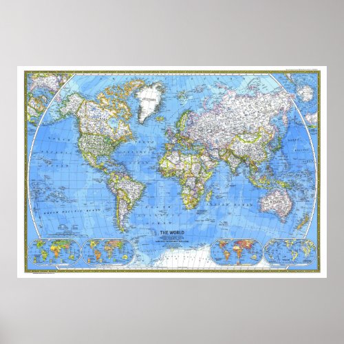  The World 1981 Detailed MAP  Poster
