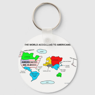 The World According to Americans Keychain