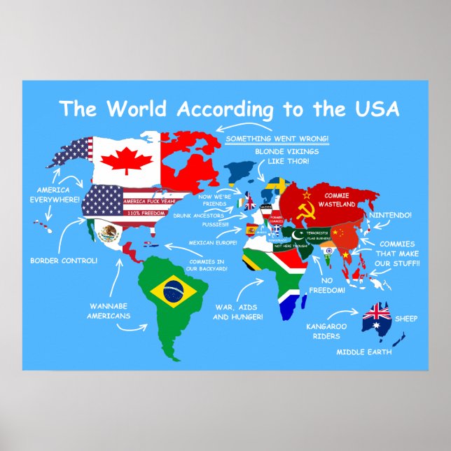 The World According to the USA Poster (Front)
