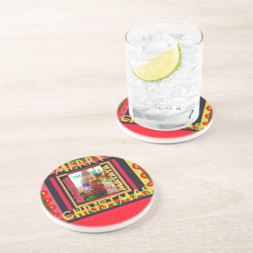 The world around Me is happy to Have You colors Me Sandstone Coaster