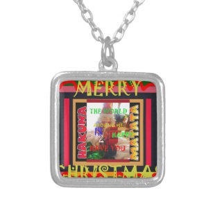 The world around Me is happy to Have You colors Me Silver Plated Necklace