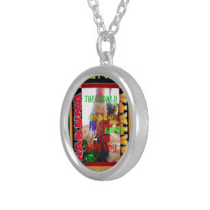 The world around Me is happy to Have You colors Me Silver Plated Necklace