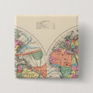 The world Atlas map with currents and trade winds Pinback Button