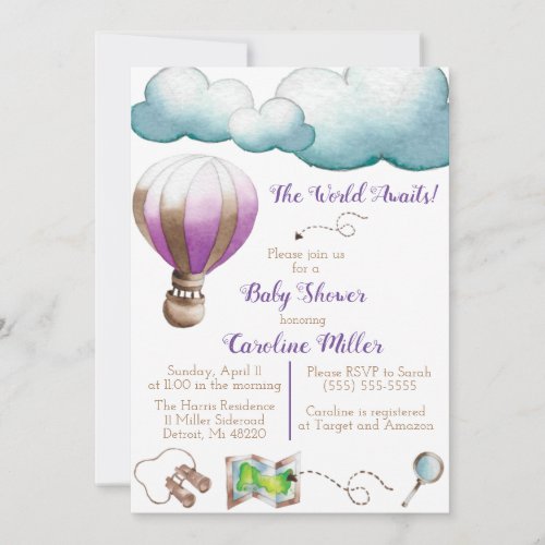 The World Awaits Baby Shower Invitation