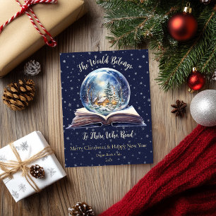 The World Belongs To Those Who Read Design Holiday Card