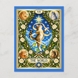 The World Cat Tarot - Completion and Wholeness Postcard