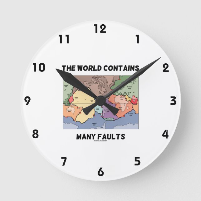 The World Contains Many Faults (Plate Tectonics) Round Clock (Front)