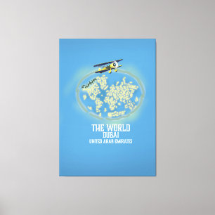 The World Dubai United Arab Emirates map Canvas Print