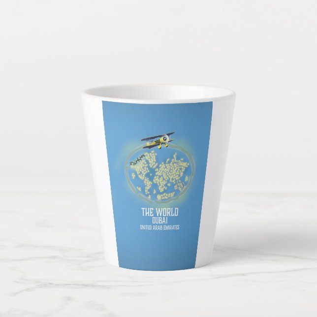 The World Dubai United Arab Emirates map Latte Mug (Front)