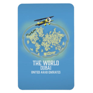 The World Dubai United Arab Emirates map Magnet