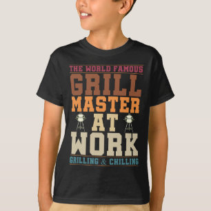The World Famous Grill Master At Work Funny Bbq Rb T-Shirt