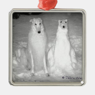The World Famous Mychtar and His Snowdog ! :) Metal Ornament