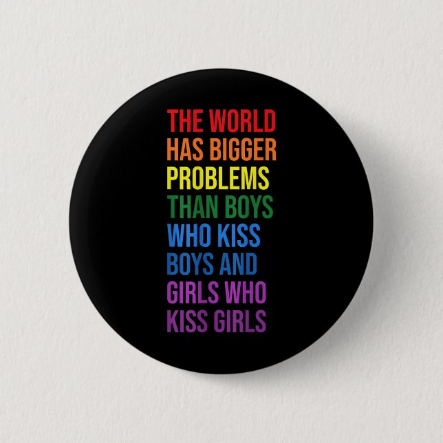 The World Has Bigger Problems Lgbtqia+ Pride Month Button (Front)