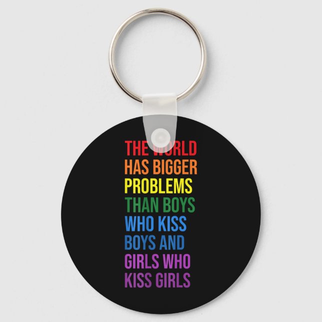 The World Has Bigger Problems Lgbtqia+ Pride Month Keychain (Front)