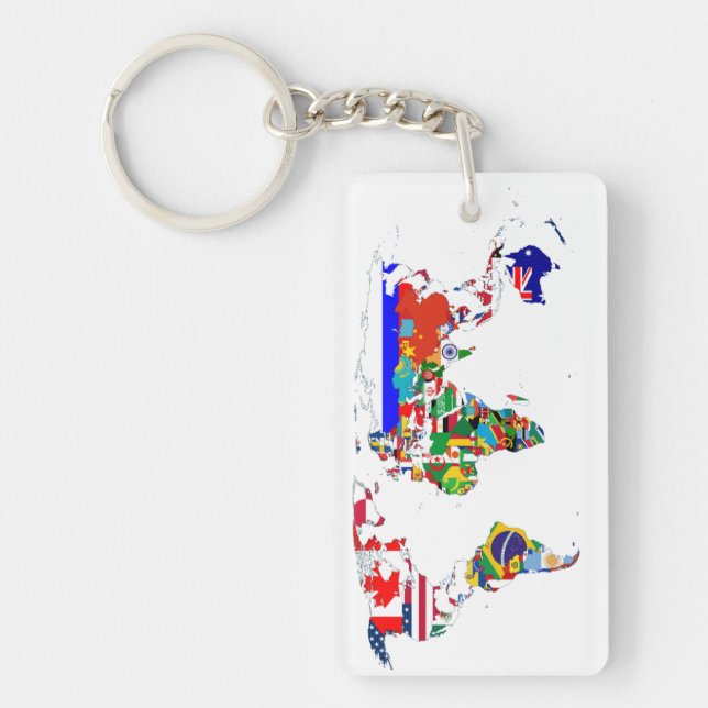 The World In Flags Keychain (Front)