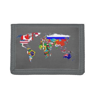 The World In Flags Trifold Wallet