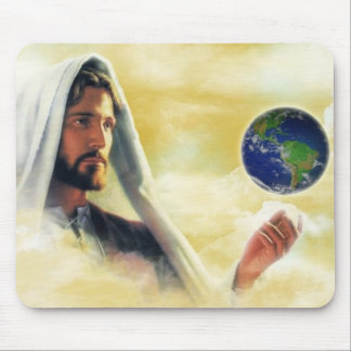 The world in his hand mouse pad