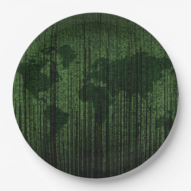 The world in the matrix paper plates (Front)