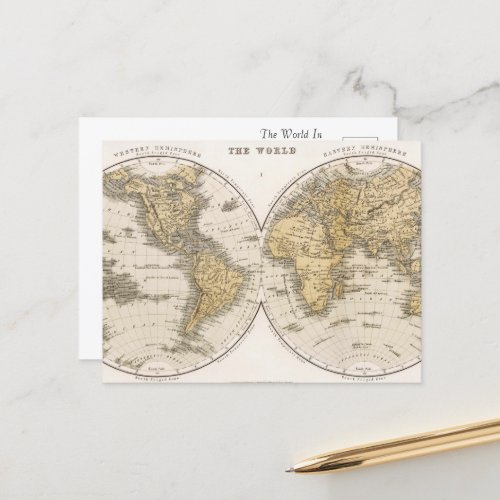 The World in Two Hemispheres Postcard