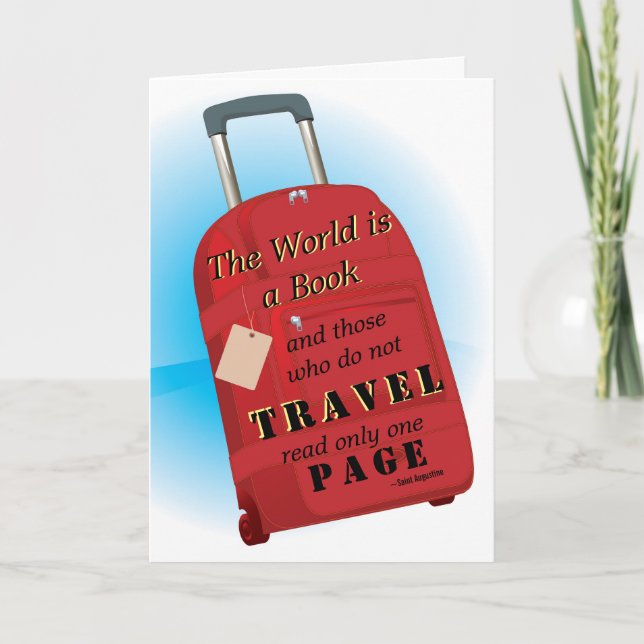 The World is a Book Saint Augustine travel quote Card (Front)
