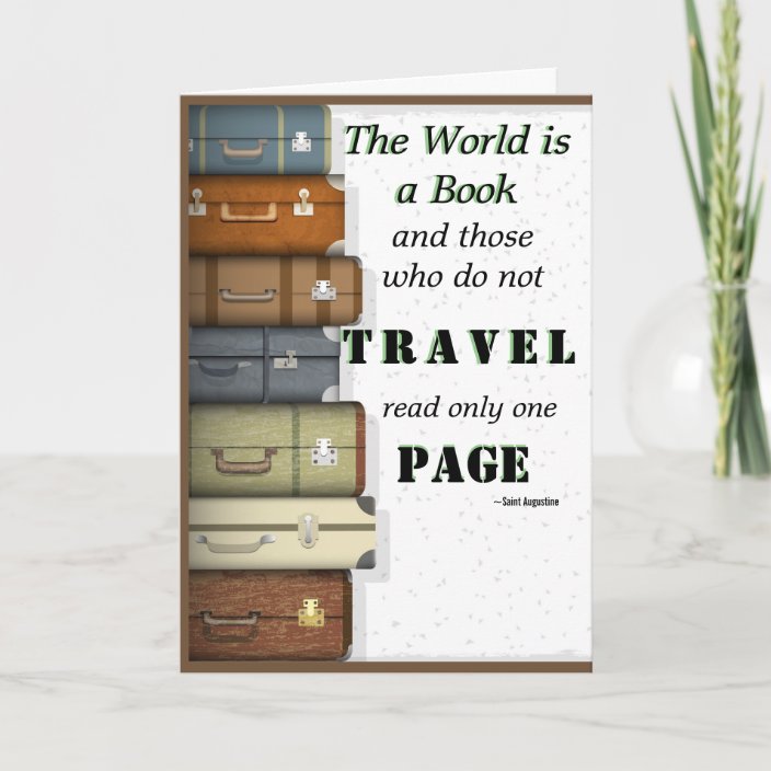The World Is A Book St Augustine Travel Quote Card Zazzle Com