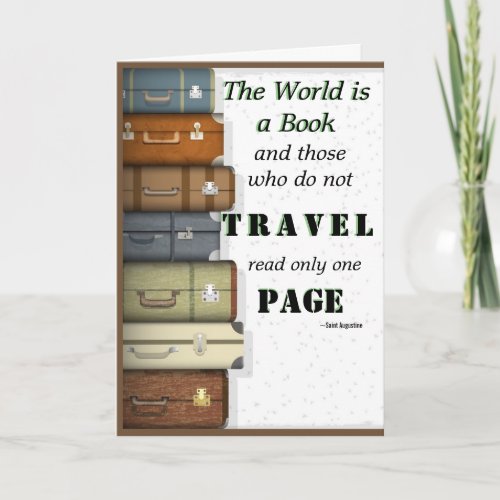 The World is a Book St Augustine travel quote Card