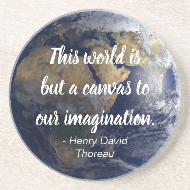 The World is a Canvas Inspiring Quote Coaster (Front)