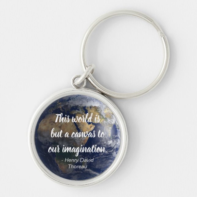 The World is a Canvas Inspiring Quote Keychain (Front)