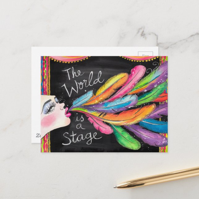 The World is a Stage Postcard (Front/Back In Situ)