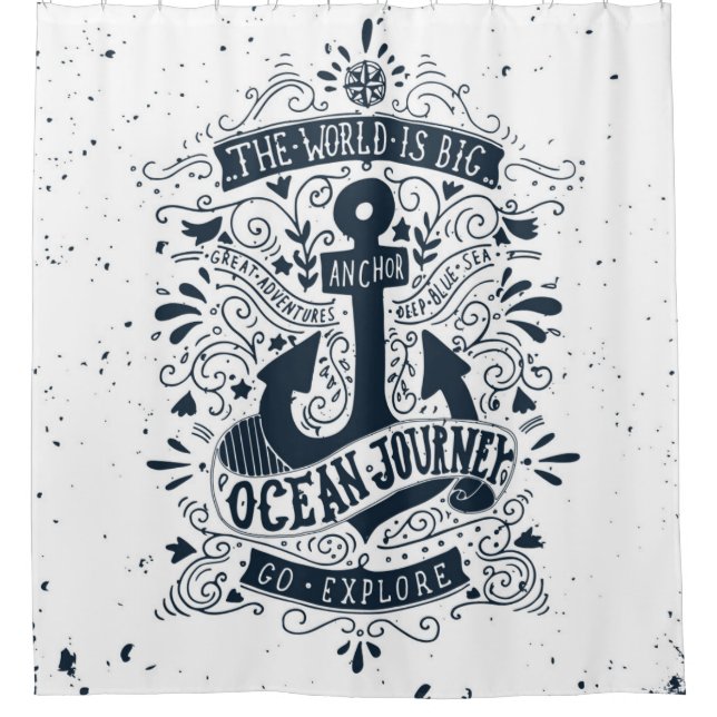 The World Is Big - Go Explore Shower Curtain (Front)