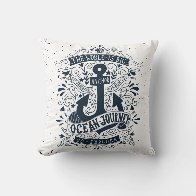 The World Is Big - Go Explore Throw Pillow (Front)