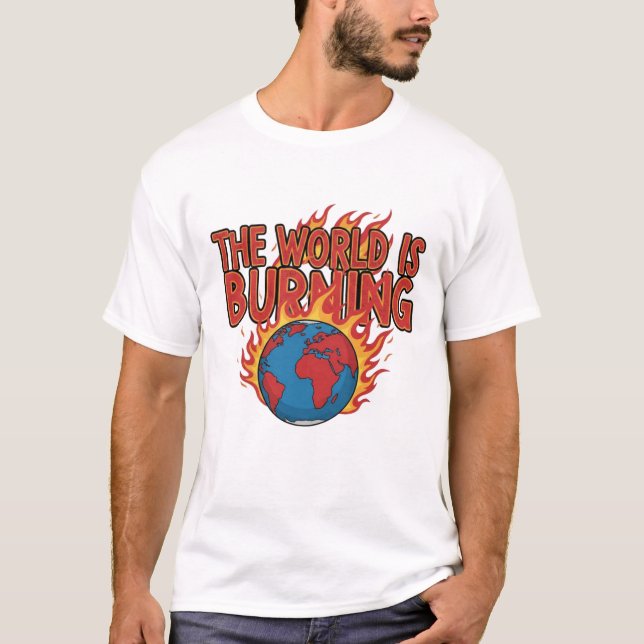 THE WORLD IS BURNING - Global Crisis Grunge Tee (Front)