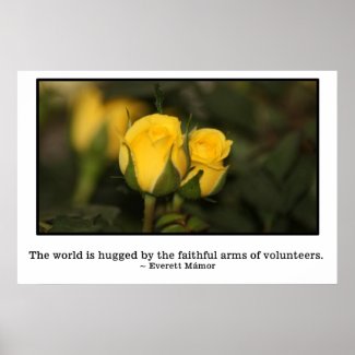 The world is hugged by volunteers print