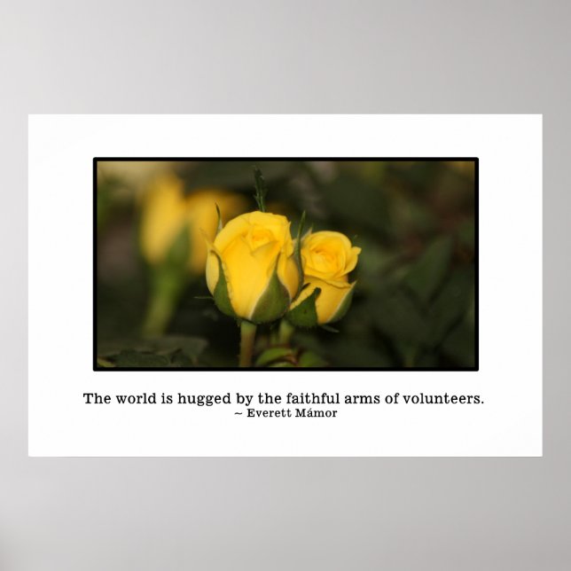 The world is hugged by volunteers poster (Front)