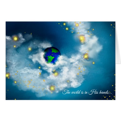 The World Is In His Hands Greeting Card